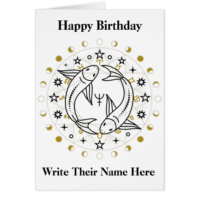 Carte d'anniversaire de l'astrologie de Pisces 19  (Devant)