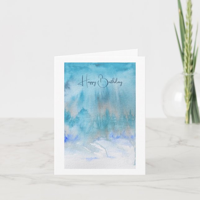 Carte d'anniversaire de l'atmosphère en Blue Green (Devant)