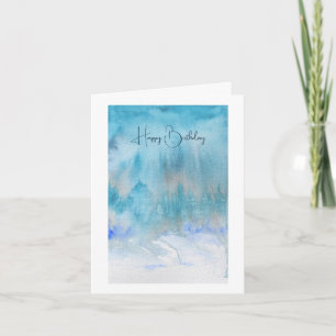 Carte d'anniversaire de l'atmosphère en Blue Green