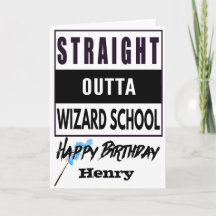 Carte d'anniversaire de l'école WIZARD