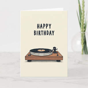 Carte d'anniversaire de lecteur de musique rétro