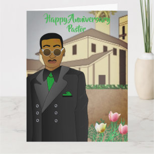 Carte d'anniversaire de l'église du pasteur afro-a