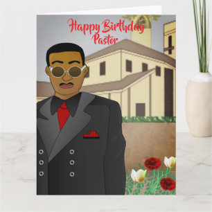 Carte d'anniversaire de l'église du pasteur afro-a