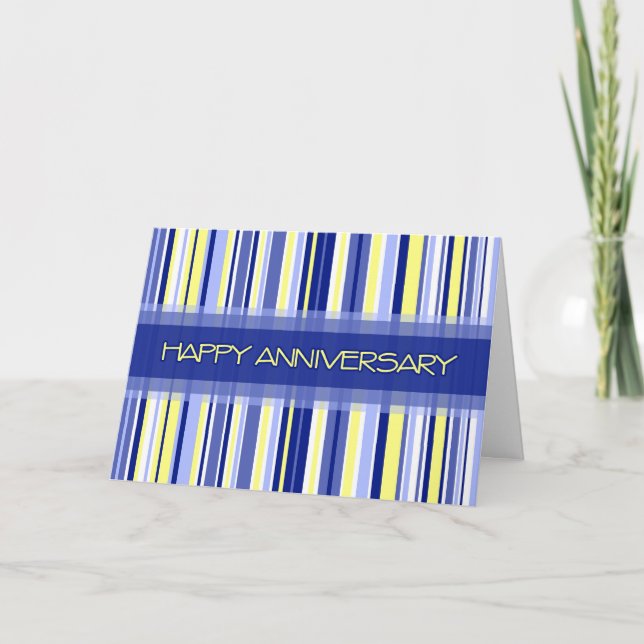 Carte d'anniversaire de l'employé de Blue Stripes (Devant)