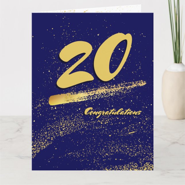 Carte d'anniversaire de l'employé Faux or (Devant)