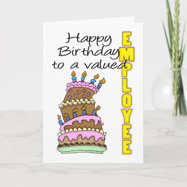 Carte d'anniversaire de l'employé - Gâteau d'anniv (Devant)
