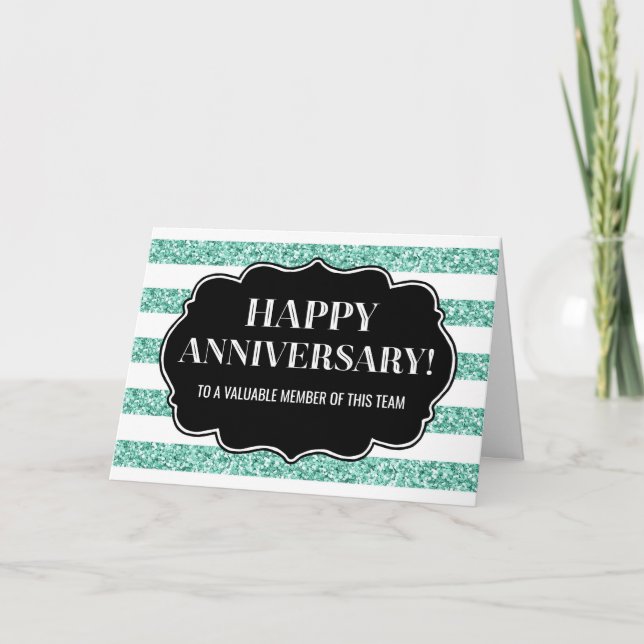 Carte d'anniversaire de l'employé turquoise (Devant)