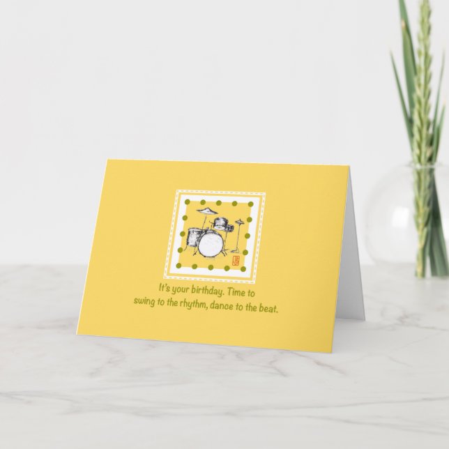 Carte d'anniversaire de l'ensemble de tambour (Devant)