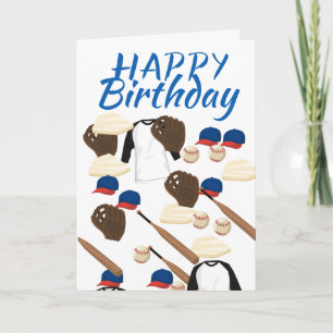 Carte d'anniversaire de l'équipement de base-ball