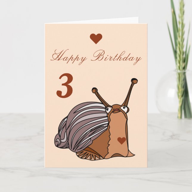 Carte d'anniversaire de l'escargot mignonne - pers (Devant)