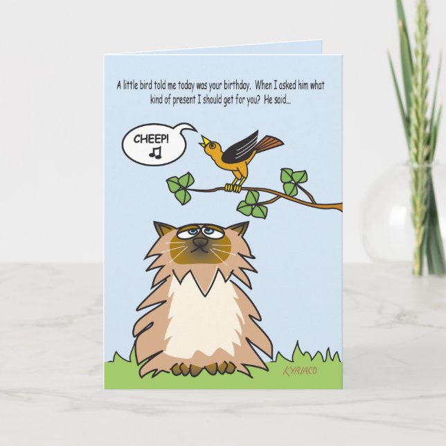 Carte d'anniversaire de l'Himalaya drôle de chat (Devant)
