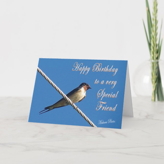 Carte d'anniversaire de l'hirondelle (Devant)