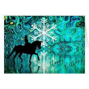 Carte d'anniversaire de l'hivernage du Cheval Dres