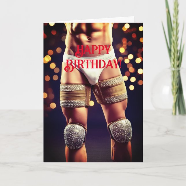Carte d'anniversaire de l'homme musclé (Devant)