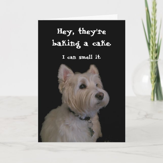 Carte d'anniversaire de l'hôtel Cute Westie (Devant)