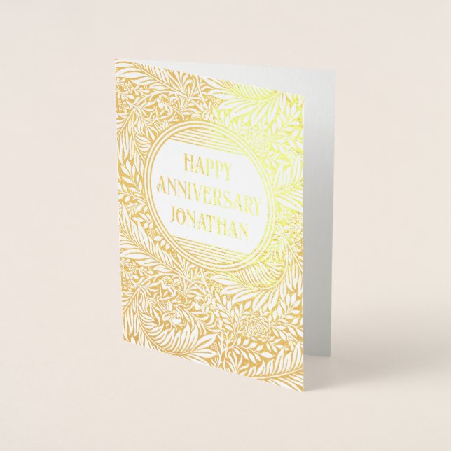 Carte d'anniversaire de l'huile d'or botanique pou (Devant)