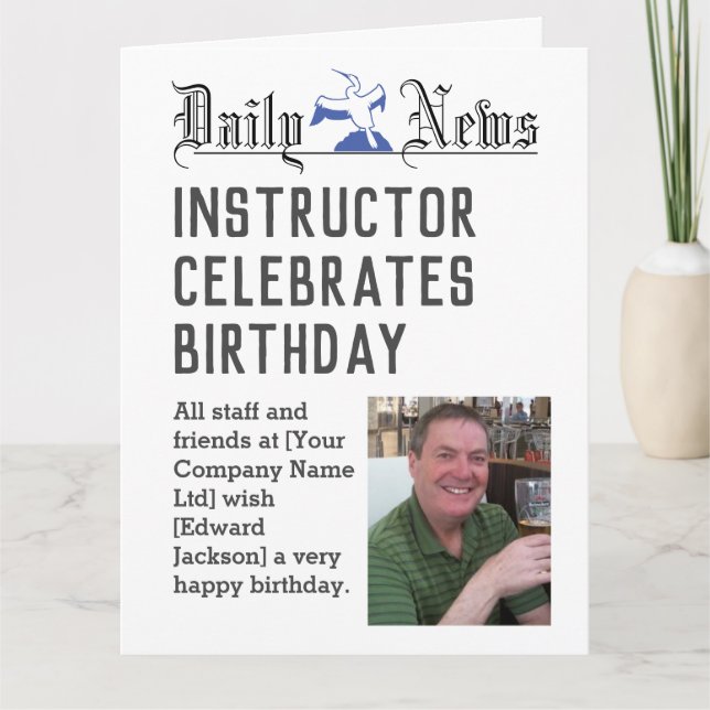 Carte d'anniversaire de l'instructeur pour personn (Devant)