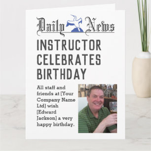 Carte d'anniversaire de l'instructeur pour personn