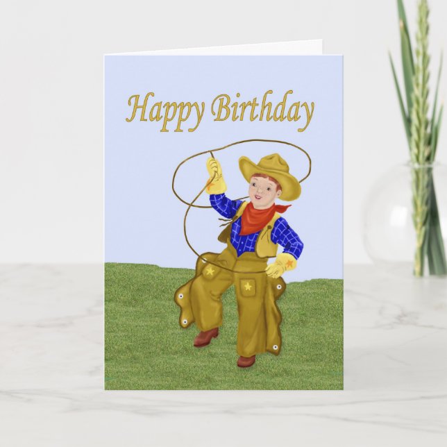 Carte d'anniversaire de Little Cowboy (Devant)