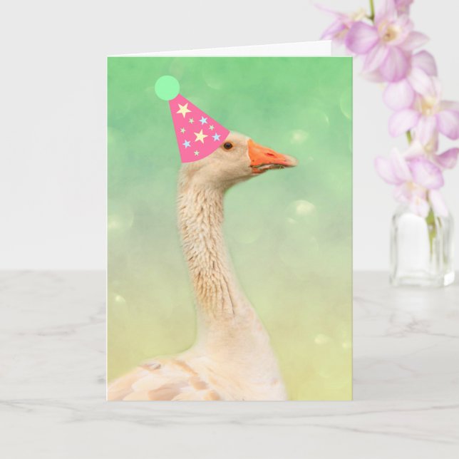 Carte d'anniversaire de l'oie glamour (Orchidée)