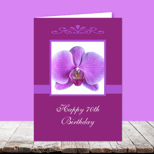 Carte d'anniversaire de l'orchidée 70e