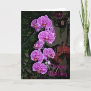 Carte d'anniversaire de l'orchidée rose