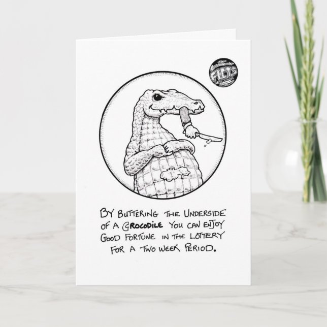 Carte d'anniversaire de "loterie de crocodile" de (Devant)