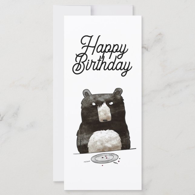 Carte d'anniversaire de l'ours (Devant)