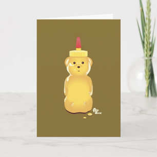 Carte d'anniversaire de l'ours de miel