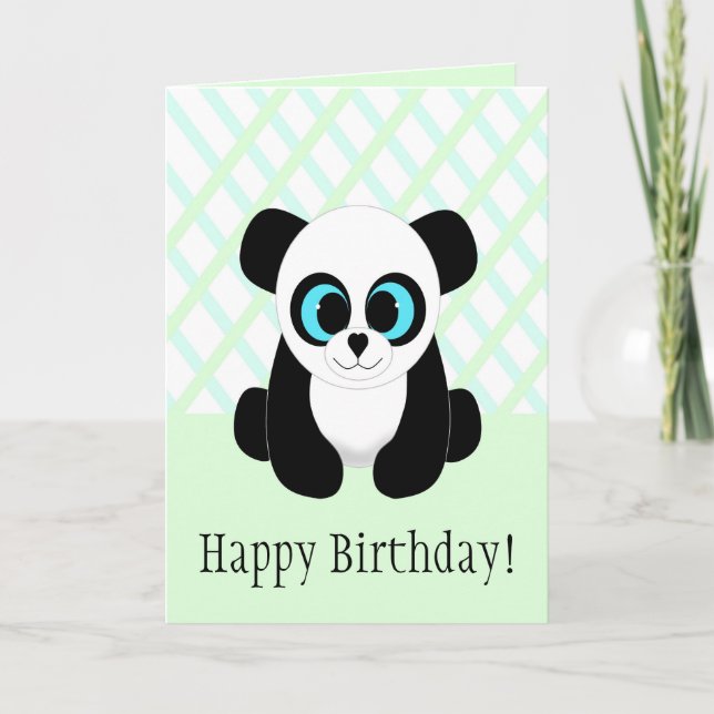 Carte d'anniversaire de l'ours Panda Cute (Devant)