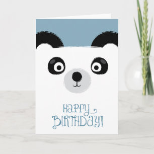 Carte d'anniversaire de l'ours Panda Cute