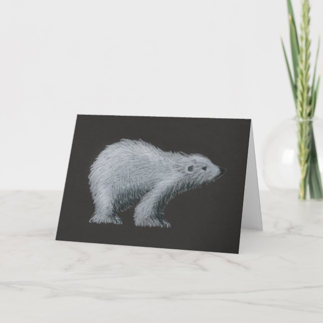 Carte d'anniversaire de l'ours polaire (grande imp (Devant)