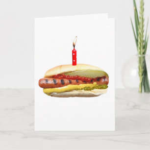 Carte d'anniversaire de luxe de hot dog