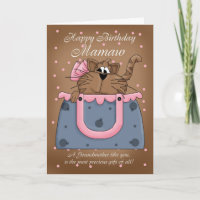 Carte d'anniversaire de Mamaw - chat d'animal