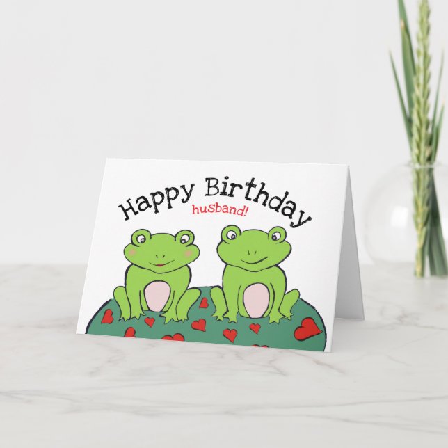 Carte d'anniversaire de mari grenouille (Devant)