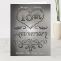 Carte d'anniversaire de mariage 10 ans à motif de