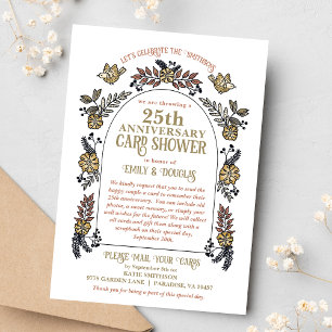 Carte d'anniversaire de mariage 25 ans Pluie de le