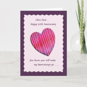 Carte d'anniversaire de mariage 50 ans Heartstring