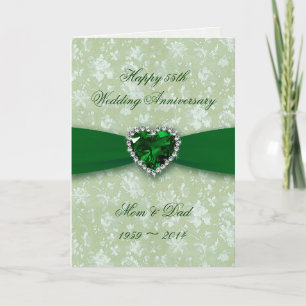 Carte d'anniversaire de mariage 55 ans Bold Damask