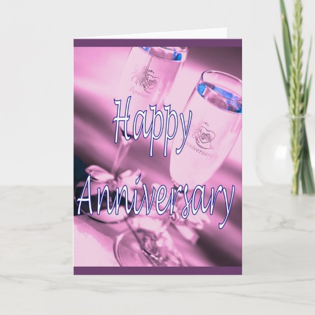 Carte d'anniversaire de mariage champagne célébrat (Devant)