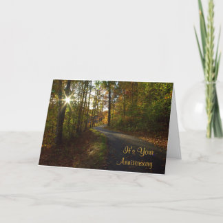 Carte d'anniversaire de mariage Chemin Ensoleillé