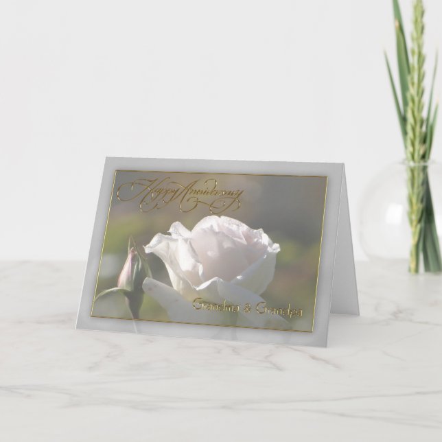 Carte d'anniversaire de mariage de grand-mère et g (Devant)