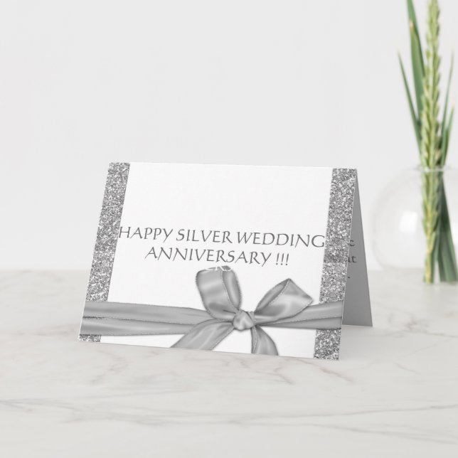 CARTE D'ANNIVERSAIRE DE MARIAGE DE NOCE D'ARGENT (Devant)