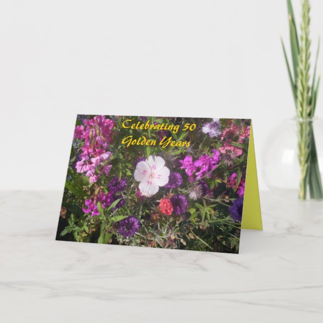 Carte d'anniversaire de mariage d'or (Devant)