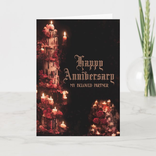 Carte d'anniversaire de mariage gothique - Ajoutez (Devant)
