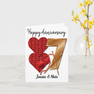 Carte d'anniversaire de Mariage personnalisée de 7