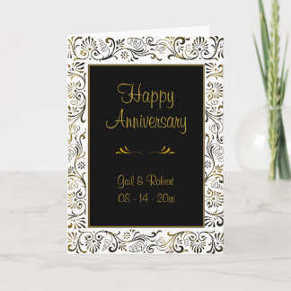 Carte d'anniversaire de mariage photo noir blanc o