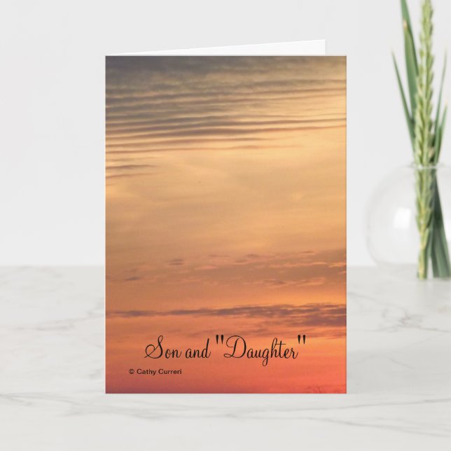 Carte d'anniversaire de mariage pour fils et "fill (Devant)