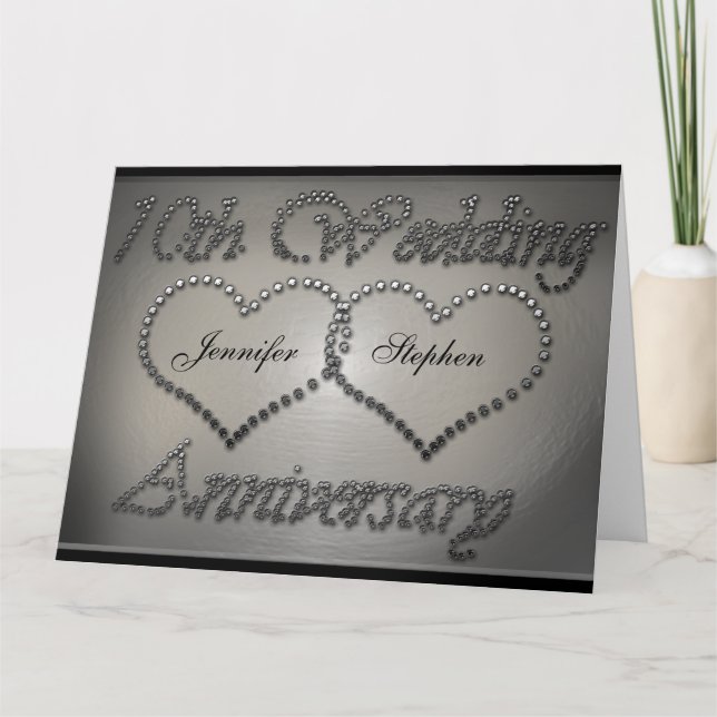 Carte d'anniversaire de mariage Punch Tin 10 ans (Devant)