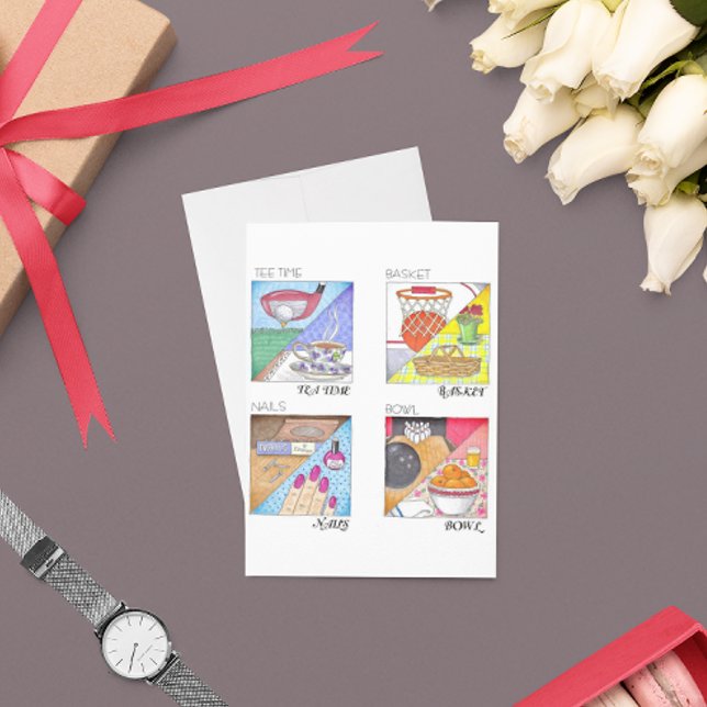 Carte d'anniversaire de mariage Tee Time Tea Time (Créateur téléchargé)